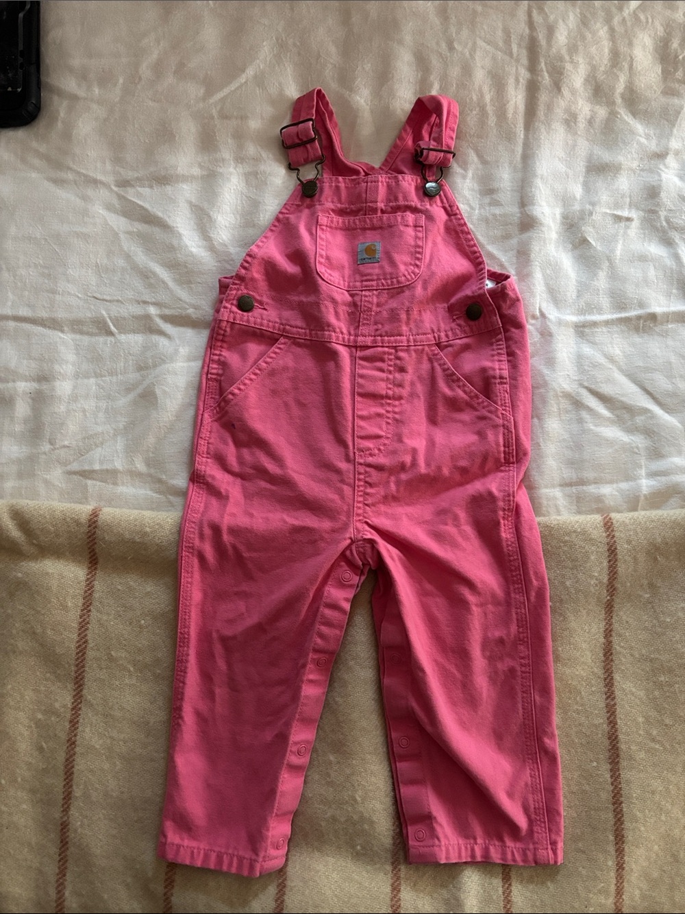 Carhartt Hot Pink Cotton Kids Overalls